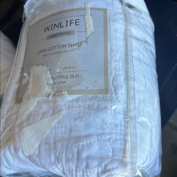 WINLIFE Standard Pillow Shams, White, 100% Cotton, Set of 2, 20''x 26'', White - Picture 6 of 7